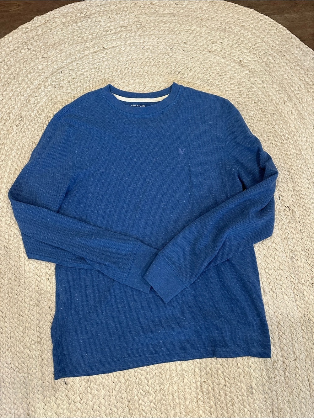 American Eagle Outfitters Men's Royal Blue Crewneck Sweater